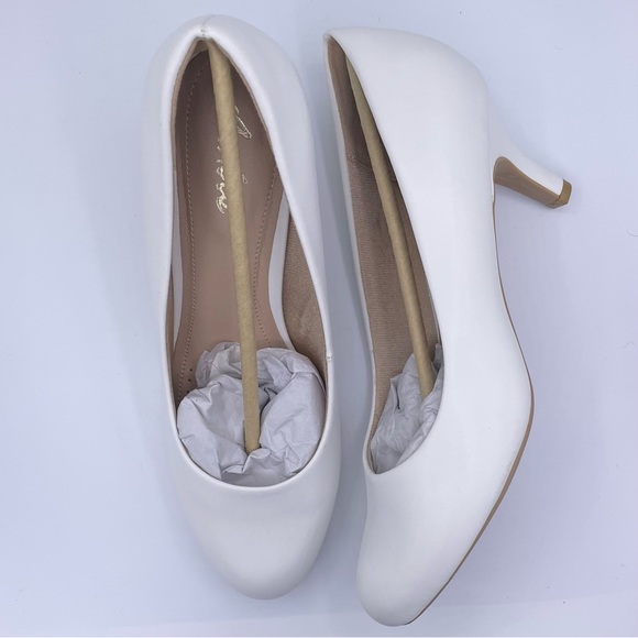 ANKIS low heel comfortable womens white pumps Size 8 - Picture 12 of 15